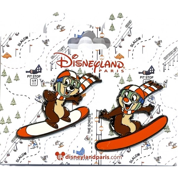 Disneyland Paris Chip & Dale Skiing OE Souvenir Pin