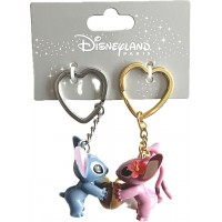 Stitch and Angel Connecting Keychains Keyring set, Disneyland Paris 