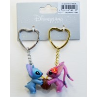 Stitch and Angel Connecting Keychains Keyring set, Disneyland Paris 