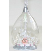 White Cinderella Castle Wedding Christmas Bauble, Disneyland Paris