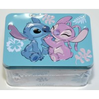 Disneyland Paris Stitch and Angel milk chocolate shortbread in a tin