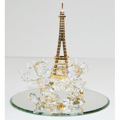 Disneyland Paris Mickey and Minnie Arribas Swarovski Eiffel Tower figure